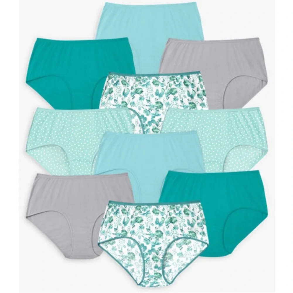 New 10 Pack Cotton Panties size 14 fits 6X/7X Comfort Choice Woman Within